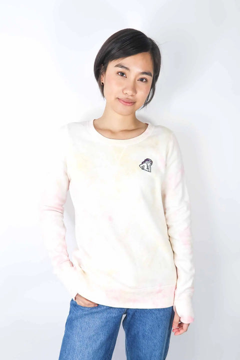 Batik Sweater, white/pink/yellow M, "Janna" wearingbetweenmondays