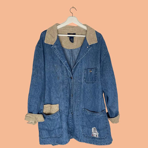 Vintage Denim Jacket, corduroy Accessories, blue wearingbetweenmondays