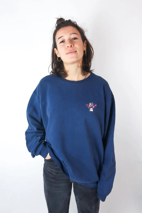 Sweater, darkblue, M/L,  Patch"Norah" wearing between mondays