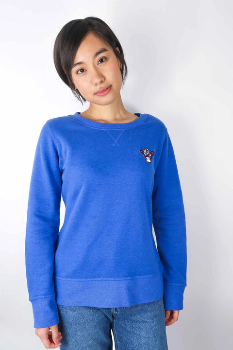 Sweater, blau, S/M Patch "Norah" wearing between mondays