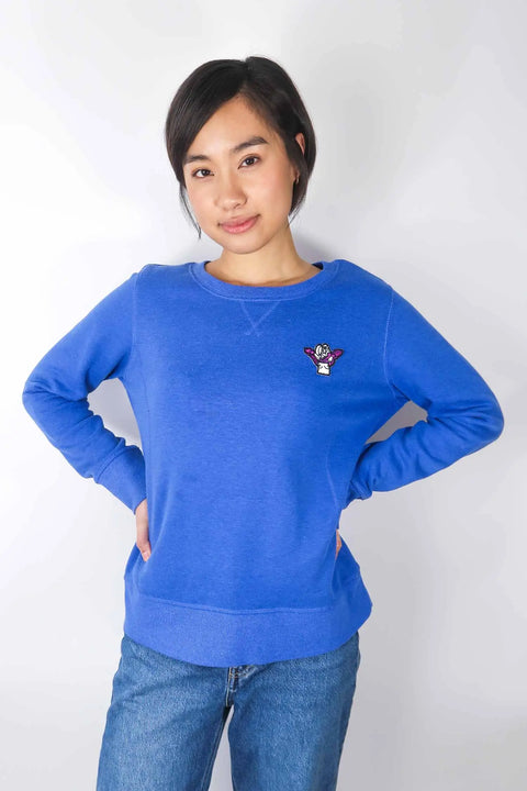 Sweater, blau, S/M Patch "Norah" wearing between mondays
