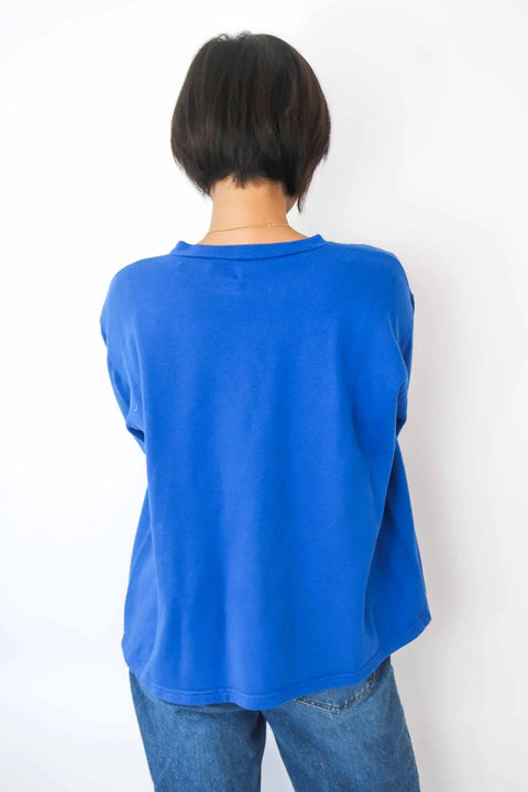 Sweater, blue, S/M  Patch"Janna" wearing between mondays