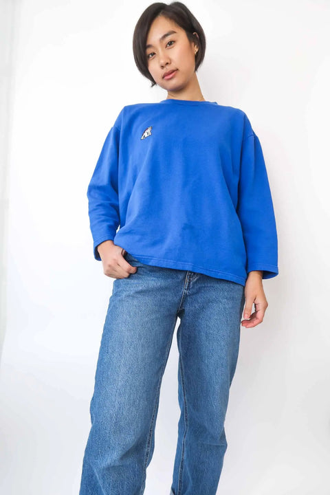 Sweater, blue, S/M  Patch"Janna" wearing between mondays