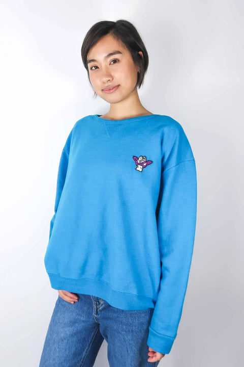 Sweater, blue-turquoise, M  Patch"Norah" wearing between mondays