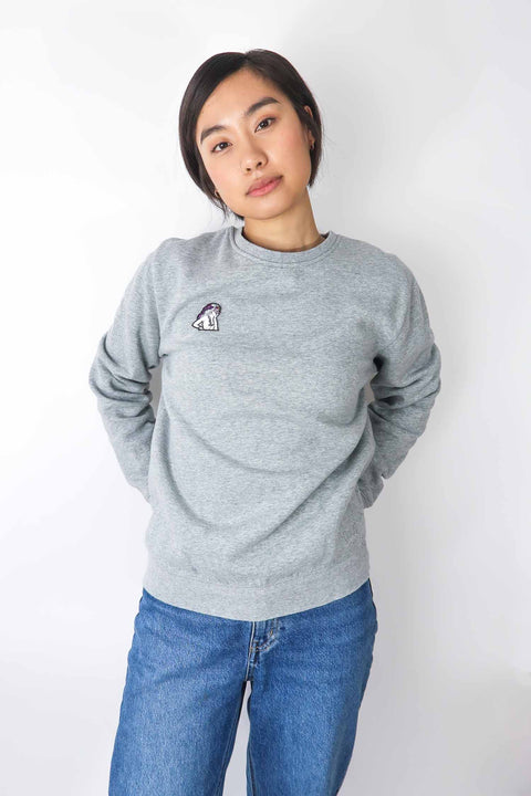 Sweater, light grey, S Patch" Janna" wearing between mondays