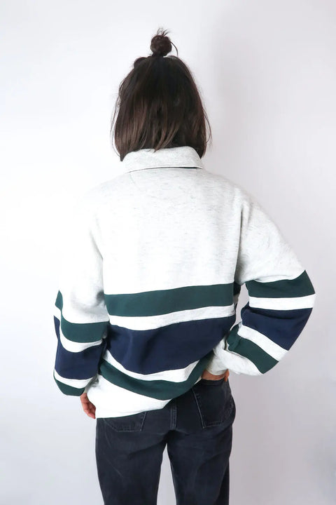 Sweater, white-green-blue, M  Patch "Janna" wearing between mondays