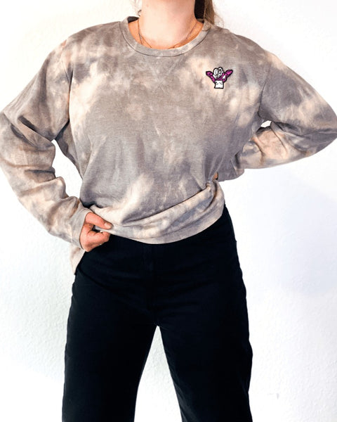 Batik Sweater, grey, L, "Norah" wearingbetweenmondays