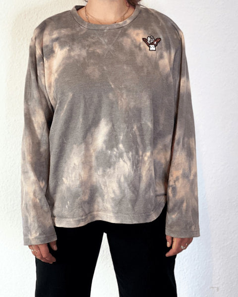 Batik Sweater, grey, L, "Norah" wearingbetweenmondays