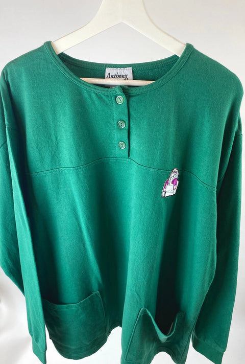 Sweater, green, L/XL Patch"Caro" wearing between mondays