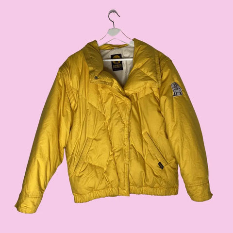 Vintage puffer Jacket, short Yellow wearingbetweenmondays