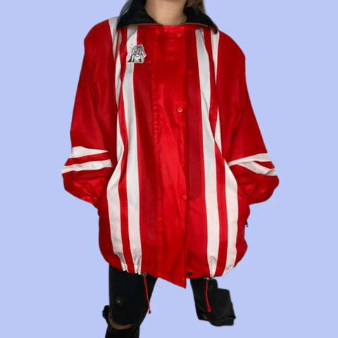 Windbreaker, rot-weiß, L/XL wearingbetweenmondays