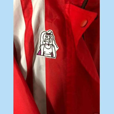 Windbreaker, rot-weiß, L/XL wearingbetweenmondays